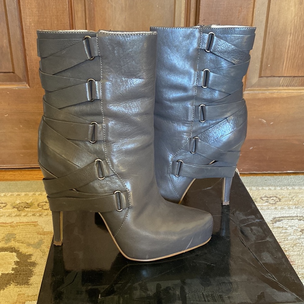 Boutique 9-dark gray boot. Gently used with box. - Picture 3 of 12
